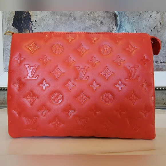 Louis Vuitton Coussin PM Crossbody Shoulder Bag Chain Rare Red Leather - Picture 9 of 13